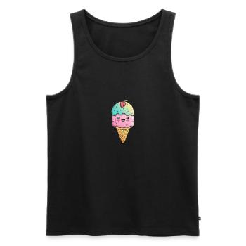 Ice cream with face - Men's Premium Organic Tank Top - black - Front - Michal (187cm)