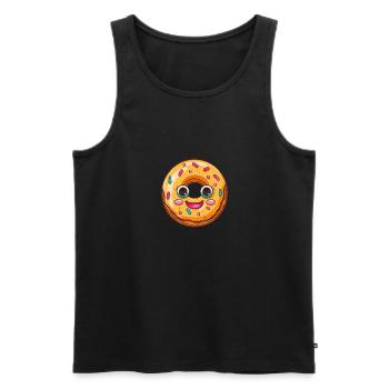Donut mit Sonnenbrille - Männer Premium Bio Tank Top - Schwarz - Vorne - AI Model Male 178 light (178cm)