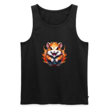 Animal sauvage en colère pugnace combatif hamster - Débardeur bio Premium Homme - noir - Devant - AI Model Male 178 light (178cm)