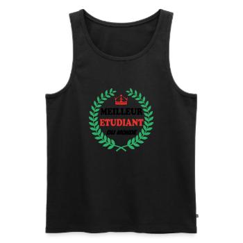 BESTER STUDENT DER WELT - Männer Premium Bio Tank Top - Schwarz - Vorne - Michal (187cm)