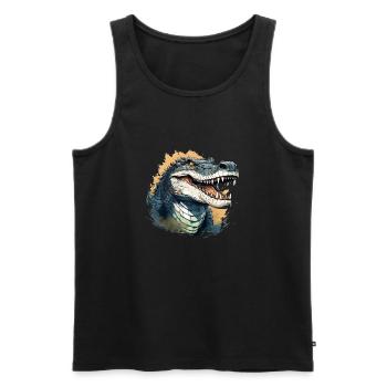 Sauvage en colère animal pugnace combatif crocodile - Débardeur bio Premium Homme - noir - Devant - AI Model Male 178 light (178cm)