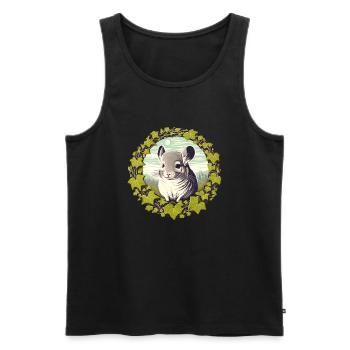 Chinchilla - Männer Premium Bio Tank Top - Schwarz - Vorne - AI Model Male 178 light (178cm)