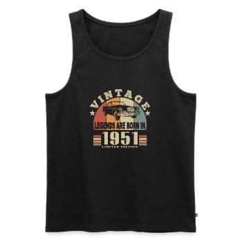 Vintage 1951 Legend Born - Men's Premium Organic Tank Top - black - Front - Michal (187cm)