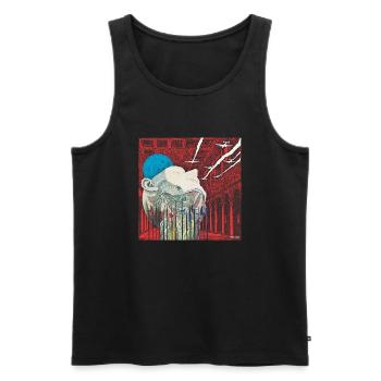 HEAD SPACE - COLLAGE - Men's Premium Organic Tank Top - black - Front - AI Model Male 178 light (178cm)