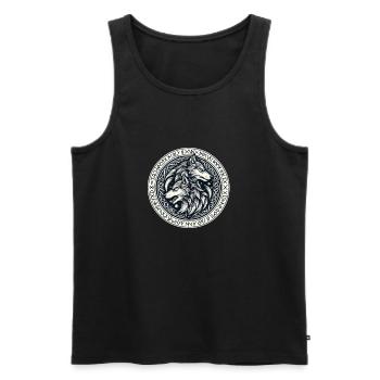 Rune Wolf Gifts - Men's Premium Organic Tank Top - black - Front - Michal (187cm)