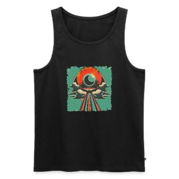 Retro Design - Männer Premium Bio Tank Top - Schwarz - Vorne - AI Model Male 178 light (178cm)