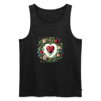Rosen - Männer Premium Bio Tank Top - Schwarz - Vorne - Michal (187cm)