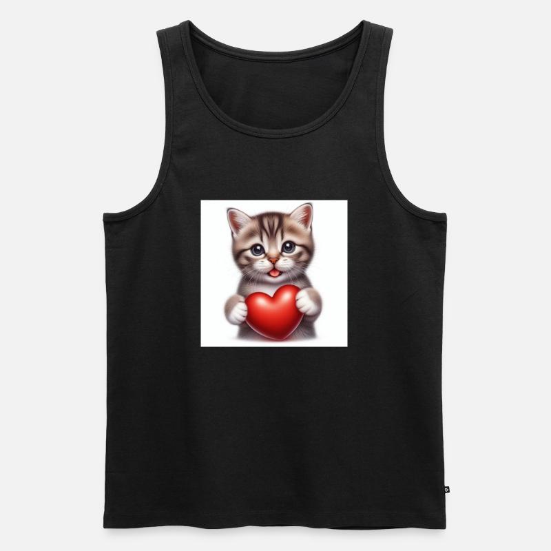 Der Katzenchat - Männer Premium Bio Tank Top - Schwarz