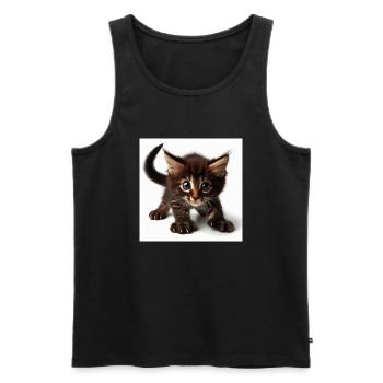 Chat griffes - Débardeur bio Premium Homme - noir - Devant - Michal (187cm)