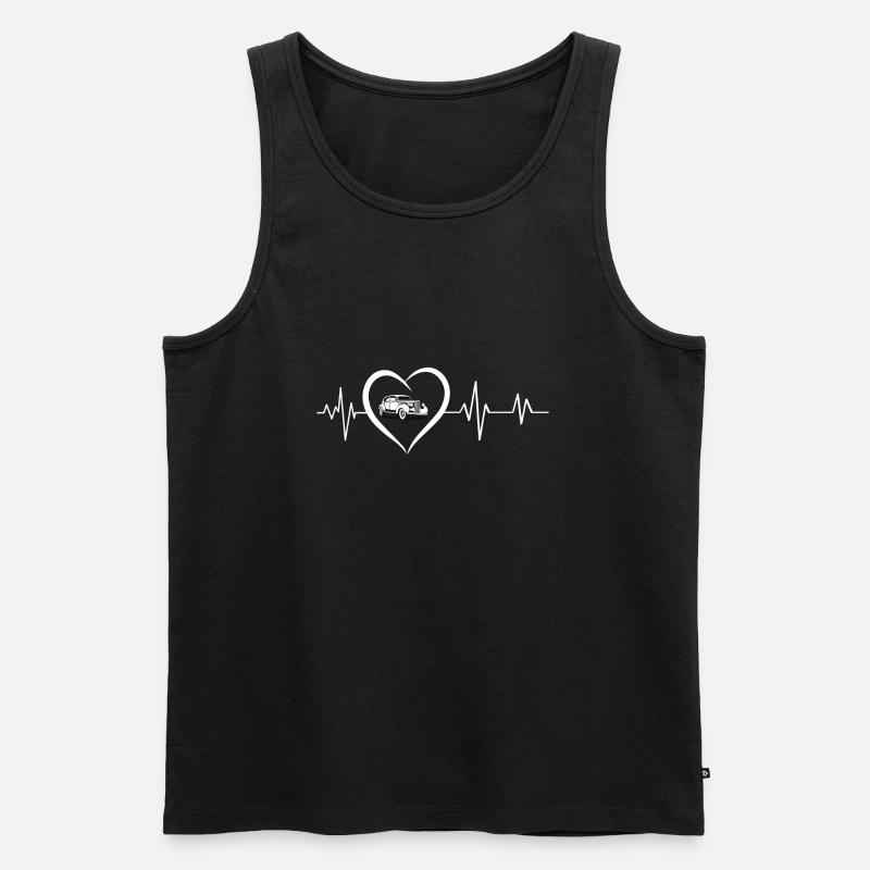 Heartbeat Oldtimer - Männer Premium Bio Tank Top - Schwarz