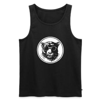 Panther - Männer Premium Bio Tank Top - Schwarz - Vorne - AI Model Male 178 light (178cm)