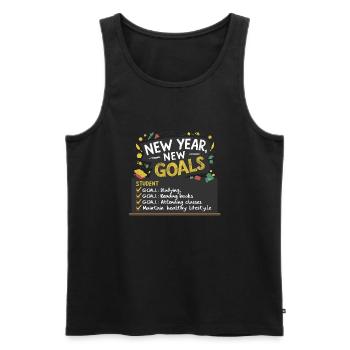 back to school - Men's Premium Organic Tank Top - black - Front - AI Model Male 178 light (178cm)