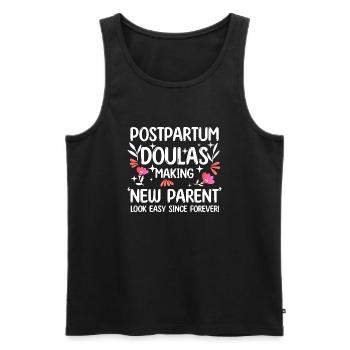 Postpartum Doulas making new parent look easy - Men's Premium Organic Tank Top - black - Front - Michal (187cm)