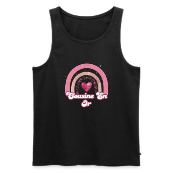 Rose Rainbow Gold Cousin - Cousine Gift - Men's Premium Organic Tank Top - black - Front - AI Model Male 178 light (178cm)