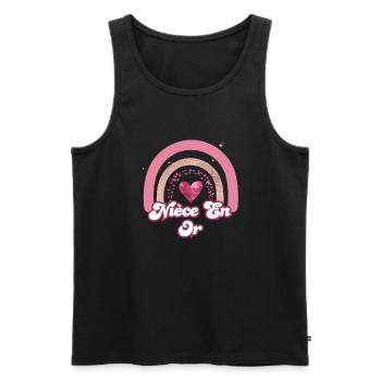 Nichte in Rose Rainbow Gold - Nichte Geschenk - Männer Premium Bio Tank Top - Schwarz - Vorne - Michal (187cm)