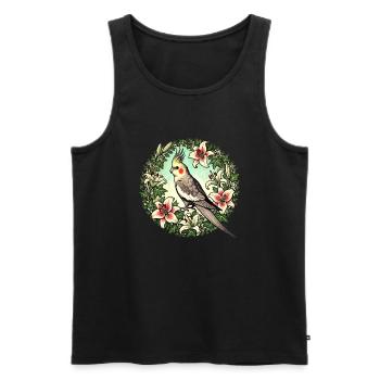 Nymphensittich - Männer Premium Bio Tank Top - Schwarz - Vorne - AI Model Male 178 light (178cm)