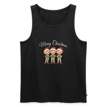 Merry Christmas - Men's Premium Organic Tank Top - black - Front - Michal (187cm)