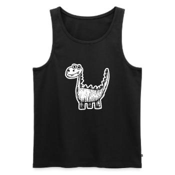 Dinosaure Dino - Débardeur bio Premium Homme - noir - Devant - AI Model Male 178 light (178cm)