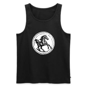 Pferd Pferde Reiten Reiter Reiterin - Männer Premium Bio Tank Top - Schwarz - Vorne - Michal (187cm)