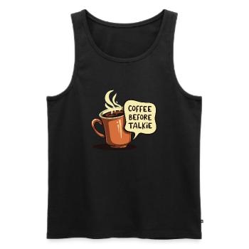 LE CAFÉ AVANT LE TALKIE - Débardeur bio Premium Homme - noir - Devant - AI Model Male 178 light (178cm)