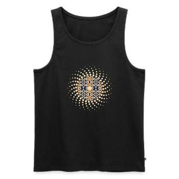 A Timeless Dance: Spiral Dots in Vintage Style - Men's Premium Organic Tank Top - black - Front - Michal (187cm)