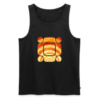 Red and Gold Vintage Design - Men's Premium Organic Tank Top - black - Front - Michal (187cm)