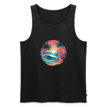 Été tropical - Débardeur bio Premium Homme - noir - Devant - Michal (187cm)