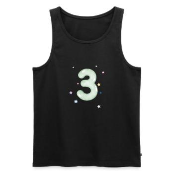 3rd Anniversary Watercolor Star - Men's Premium Organic Tank Top - black - Front - AI Model Male 178 light (178cm)
