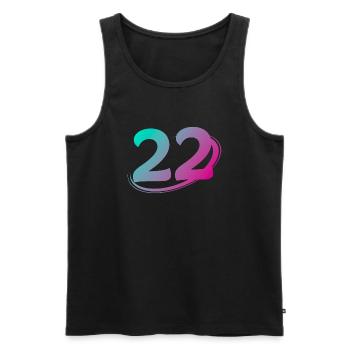 Number 22 multicolor - Men's Premium Organic Tank Top - black - Front - AI Model Male 178 light (178cm)