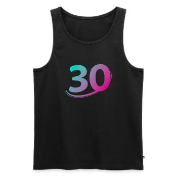 Numéro 30 multicolore - Débardeur bio Premium Homme - noir - Devant - Michal (187cm)