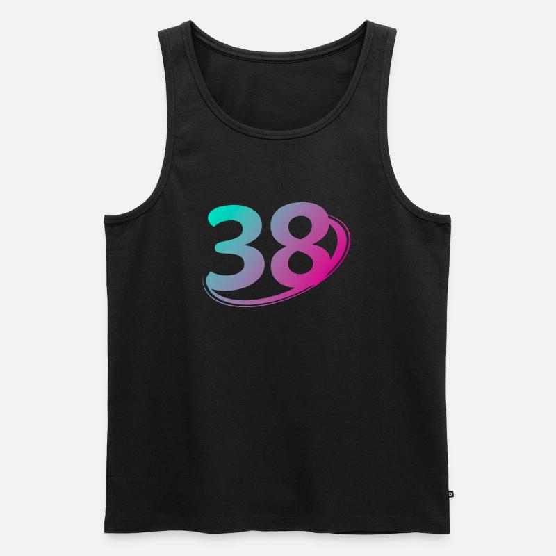 Nummer 38 mehrfarbig - Männer Premium Bio Tank Top - Schwarz