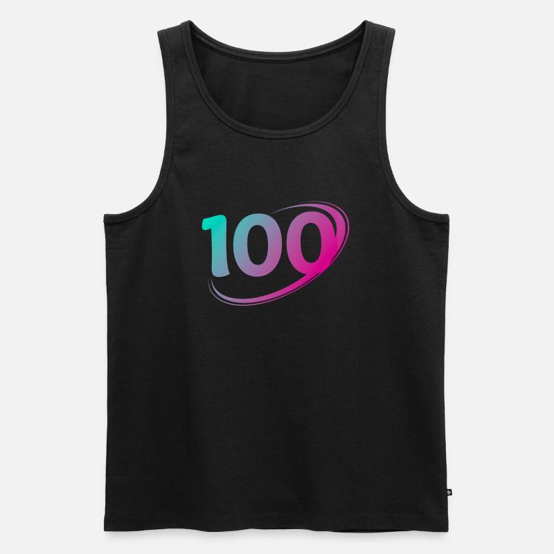 Nummer 100 Mehrfarbig - Männer Premium Bio Tank Top - Schwarz