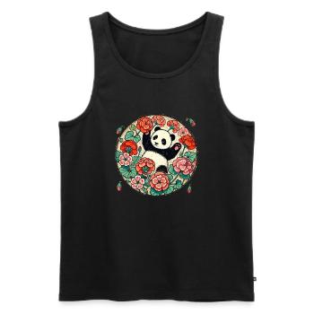 Cute Panda - Men's Premium Organic Tank Top - black - Front - AI Model Male 178 light (178cm)