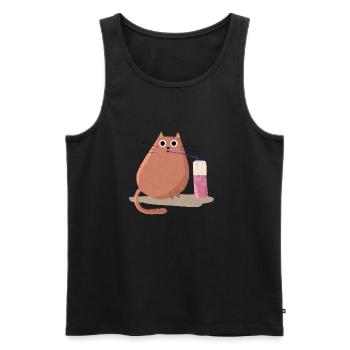 Cat - Men's Premium Organic Tank Top - black - Front - AI Model Male 178 light (178cm)