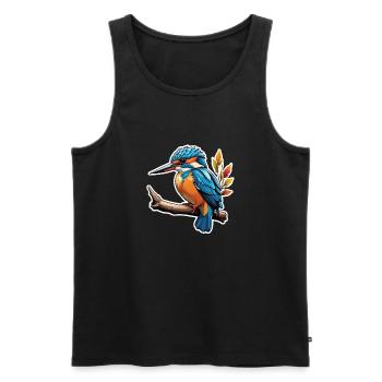 kleiner Eisvogel - Männer Premium Bio Tank Top - Schwarz - Vorne - Michal (187cm)