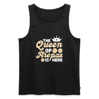 la reine des arepas est ici Design - Débardeur bio Premium Homme - noir - Devant - Michal (187cm)