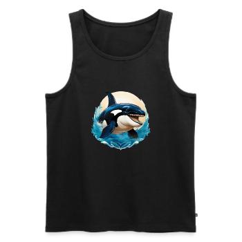 Wilder wütender Killerwal Motivationssport - Männer Premium Bio Tank Top - Schwarz - Vorne - Michal (187cm)