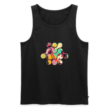Kaleidoscope of Colors: A Geometric Symphony - Men's Premium Organic Tank Top - black - Front - AI Model Male 178 light (178cm)
