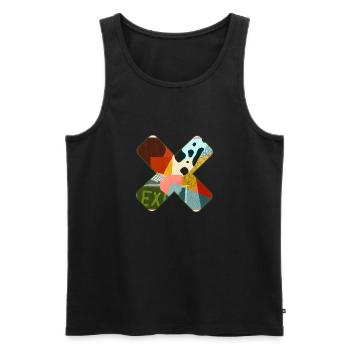 Abstract Pattern in Vibrant Colors - Men's Premium Organic Tank Top - black - Front - AI Model Male 178 light (178cm)
