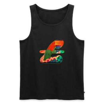 Abstract Pattern in Vibrant Colors - Men's Premium Organic Tank Top - black - Front - AI Model Male 178 light (178cm)
