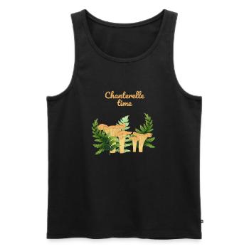 Pfifferlinge im Wald - Männer Premium Bio Tank Top - Schwarz - Vorne - AI Model Male 178 light (178cm)