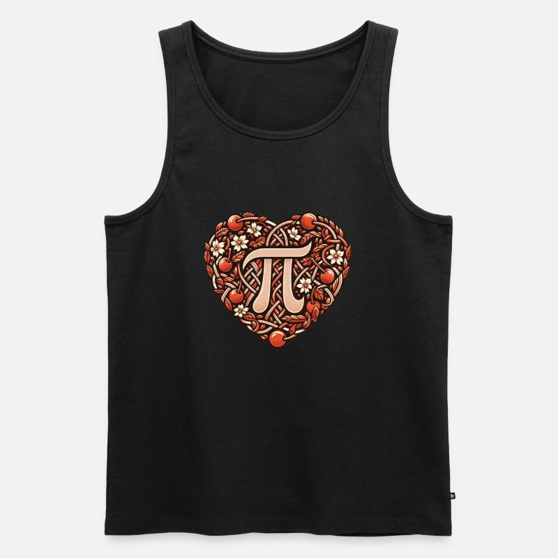 Kirsche Pi - Männer Premium Bio Tank Top - Schwarz