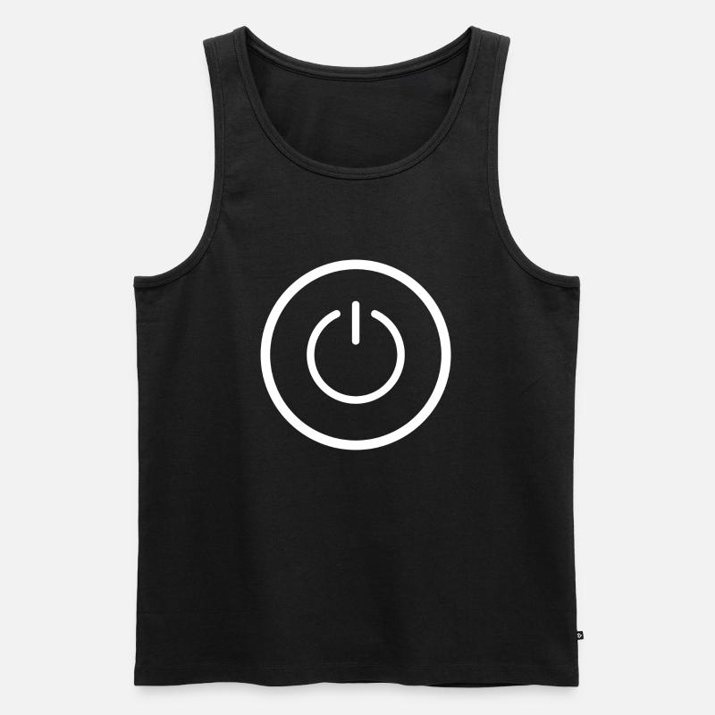 Power button - Männer Premium Bio Tank Top - Schwarz