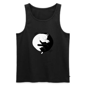 I Ging Katze - Männer Premium Bio Tank Top - Schwarz - Vorne - AI Model Male 178 light (178cm)