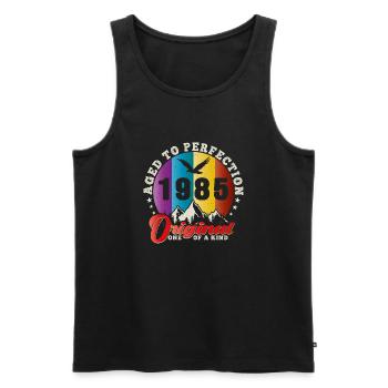 Perfection 1985 -39th Anniversary,Original - Men's Premium Organic Tank Top - black - Front - Michal (187cm)
