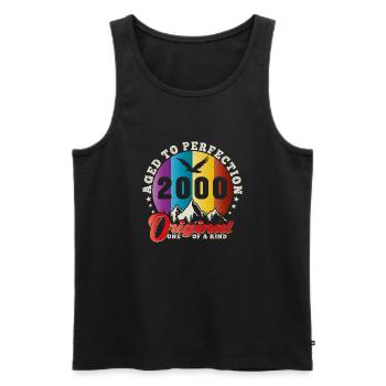Perfection 2000 -24th Anniversary,Original - Men's Premium Organic Tank Top - black - Front - AI Model Male 178 light (178cm)
