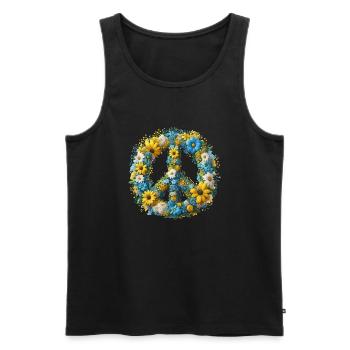 Hippie soul Groovy Summer time peace love Ukraine - Men's Premium Organic Tank Top - black - Front - Michal (187cm)
