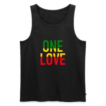 ONE LOVE - Musique Reggae - Musik - Débardeur bio Premium Homme - noir - Devant - Michal (187cm)