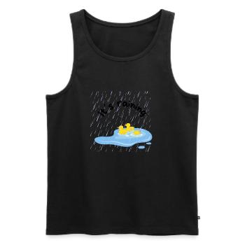 it's raining - Débardeur bio Premium Homme - noir - Devant - AI Model Male 178 light (178cm)