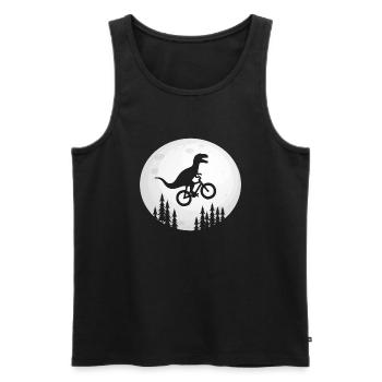 Dino Bicycle Moon T-Rex Dinosaur - Men's Premium Organic Tank Top - black - Front - Michal (187cm)
